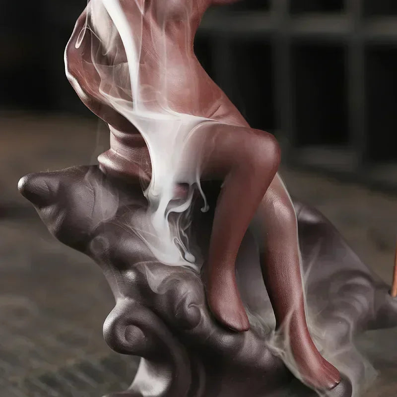 Woman Bathing on a Conch Shell Backflow Incense Burner