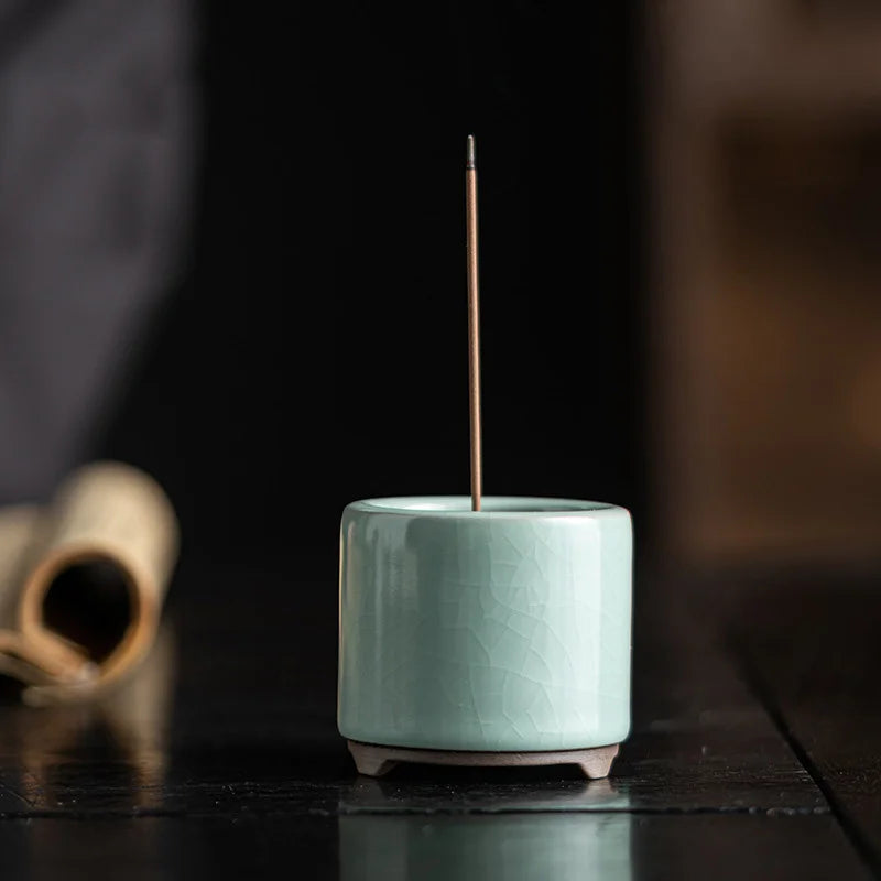 Handmade Crackle Ceramic Incense Burner