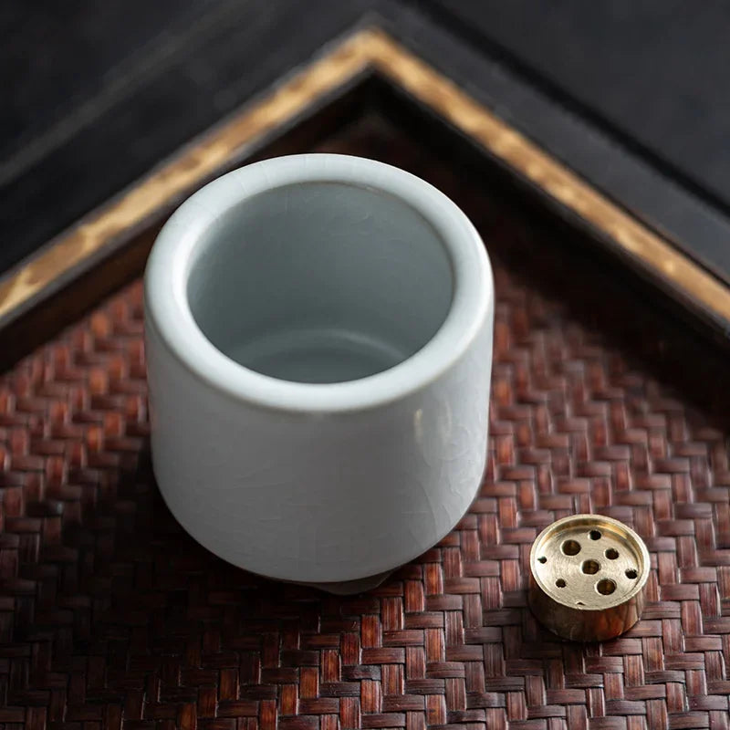 Handmade Crackle Ceramic Incense Burner