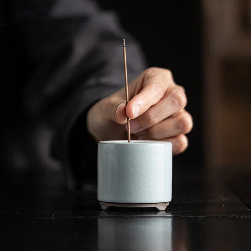 Handmade Crackle Ceramic Incense Burner